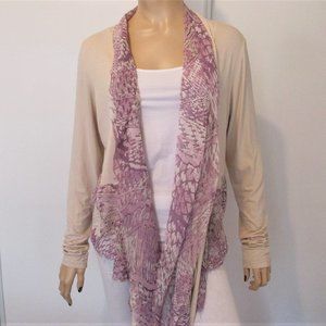 New Buckle BKE Gimmicks Cardigan Size Medium Cream & Purple